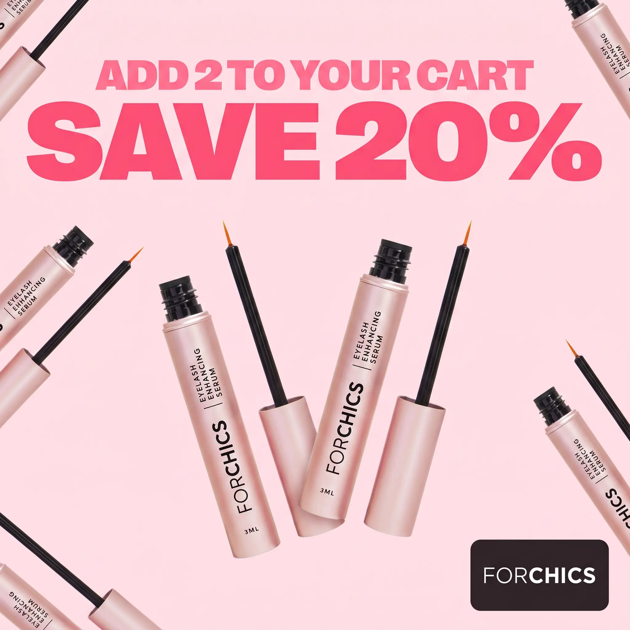 FORCHICS Eyelash Enhancing Serum with Powerful Peptides & Plant Botanicals for Thinning Lashes 3ML Makeup Cosmetic