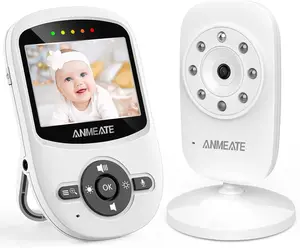 ANMEATE SM24 Video Baby Monitor with Digital Camera 2.4-inch Color Screen 2x Zoom Infrared Night Vision Automatic Temperature Monitoring Two-way Talkback - Newborn, Safety