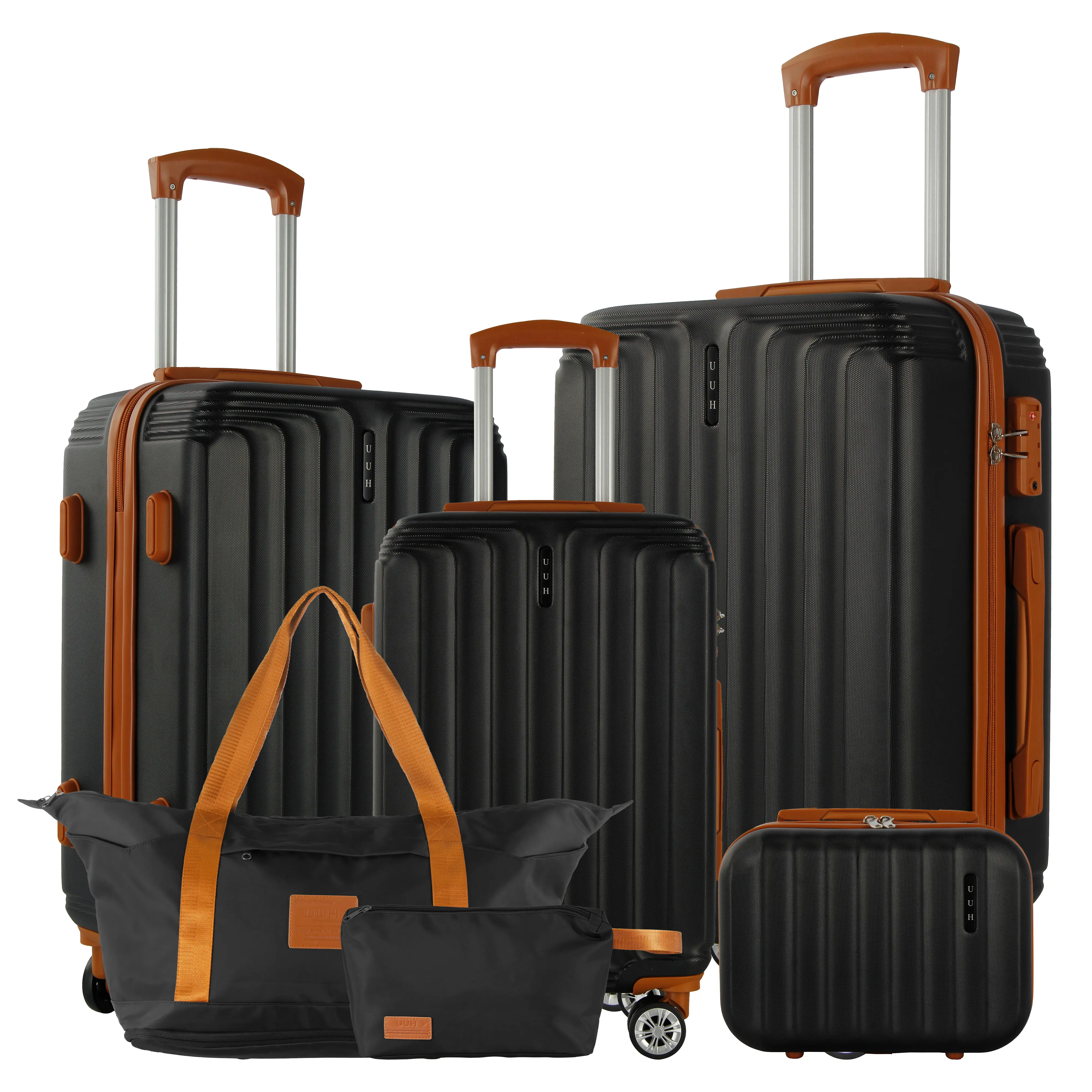 【LIVE】UUH Luggage Sets(3pcs/4pcs/6pcs/7pcs/8pcs) with TSA Locks - Suitcase for Travel, Family Set Basic Functional Luggage TSA Lock Spinner Wheels Lightweight–Affordable Entry-Level Option