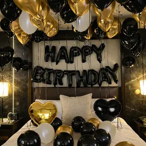 42pcs Happy Birthday Balloon Decorations Set Balloon Garland Arch Kit Letter Balloons Heart Foil Balloon Latex Balloons for Birthday Party Backdrop Decor