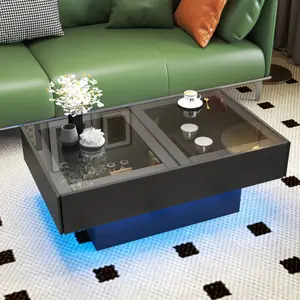 Coffee Table with Sliding Tabletop, Center Table with Hidden Storage Compartment, Extendable Table  for Living Room smart  table