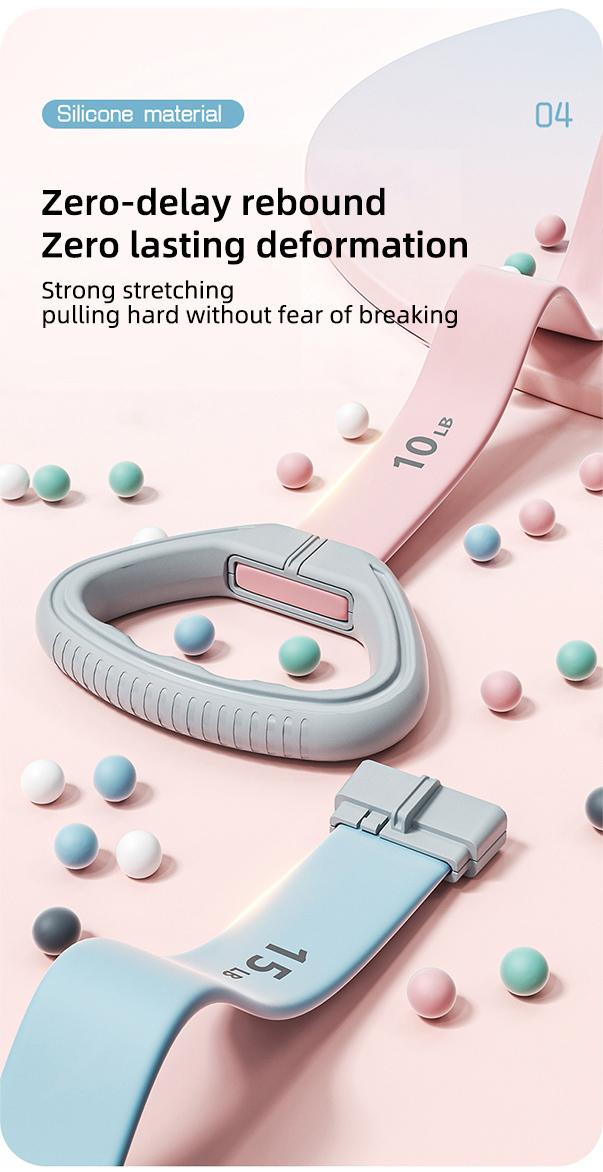 LEXI Multi Level Adjustable Resistance Band 10LB-25LB with Ergonomic Grips for Yoga Stretching Shoulder Training and Home Fitness Shaping