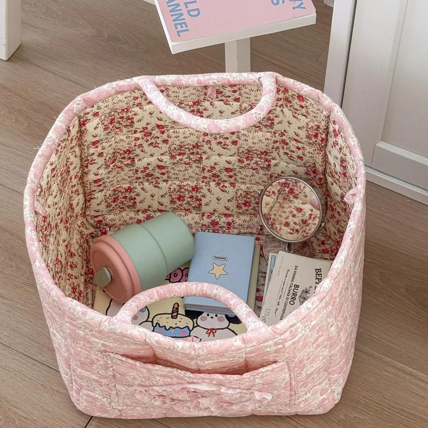 Car Storage Basket Organizer, Multi-Purpose Car Interior Accessories, Durable & Space-Saving Design for Vehicles – Perfect for Easter Baskets, Mother’s Day & Baby Shower Gifts | Game Day Essential, Quilted Tote Bag Inspired