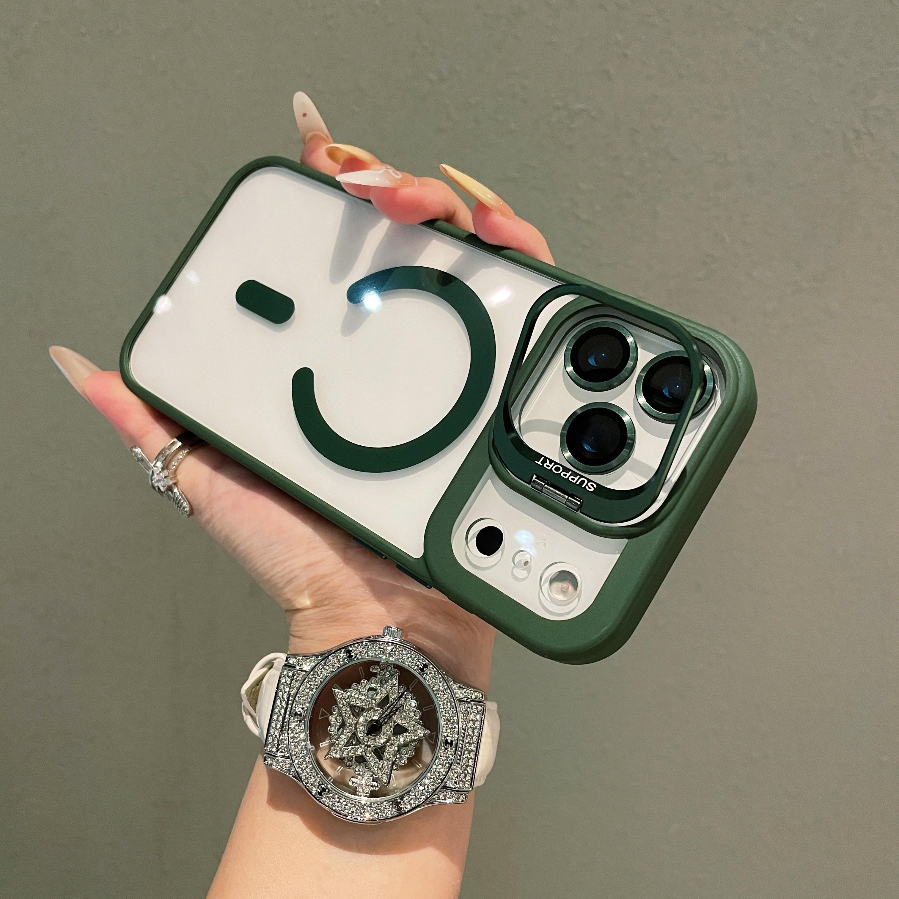 Apple iPhone 17 16 15 14 13 12 Max Plus Pro Magnetic Mobile Phone Case with MagSafe Camera Ring Holder, Military-Grade Protection, Anti-Fall, Non-Yellowing, Wireless Casing Protector Cover