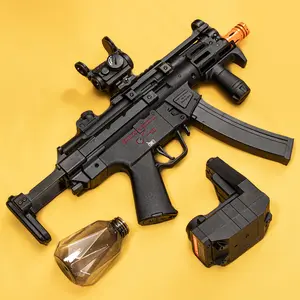 59CM MP5 electric toy Gel Blaster, equipped with dual magazines, non removable orange muzzle, extendable rear support, best choice for gift giving