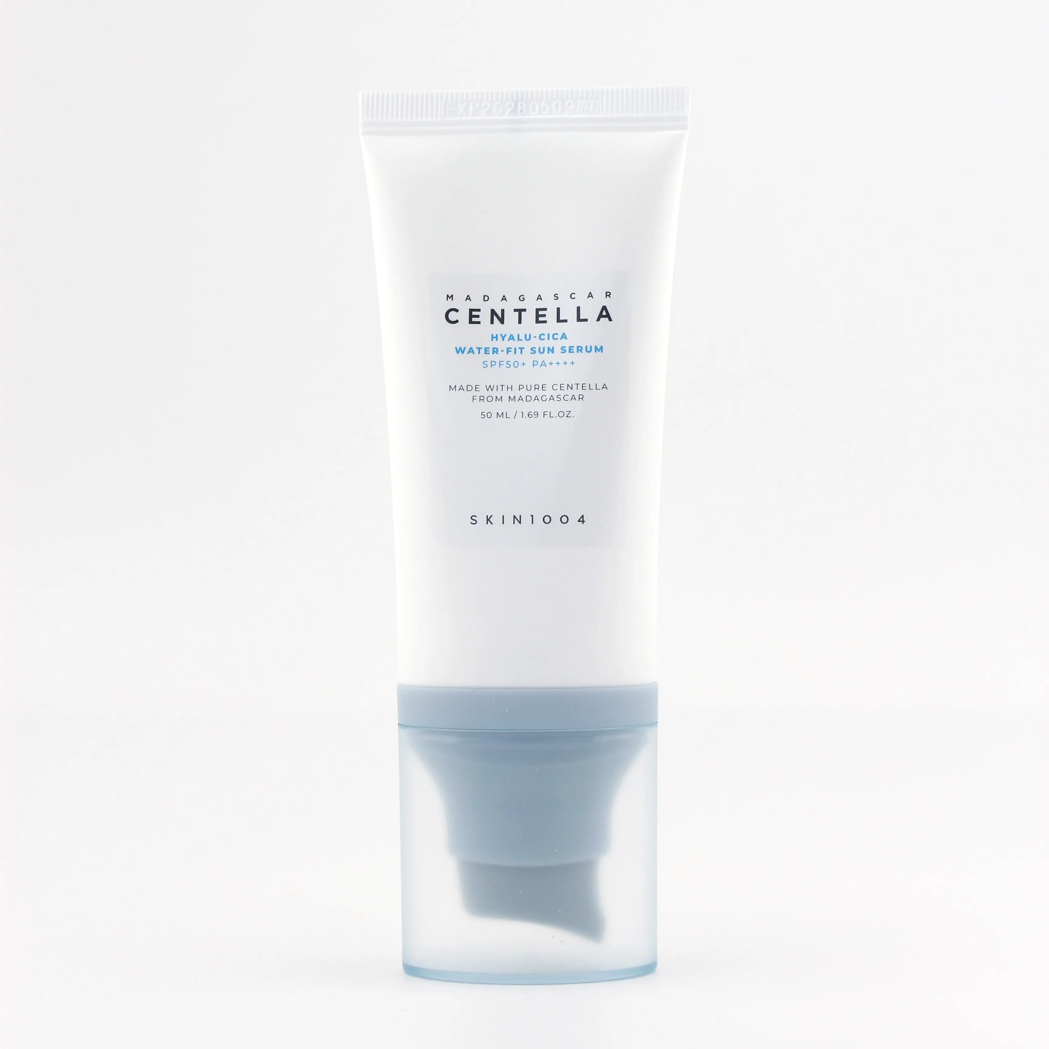 SKIN1004 Madagascar Centella Hyalu-Cica Waterproof Facial Sunscreen Serum SPF 50+ 50ml - Daily Facial Moisturizing Hydrator, Lightweight, Gentle for Sensitive Skin, UV Protection, Skin Repair