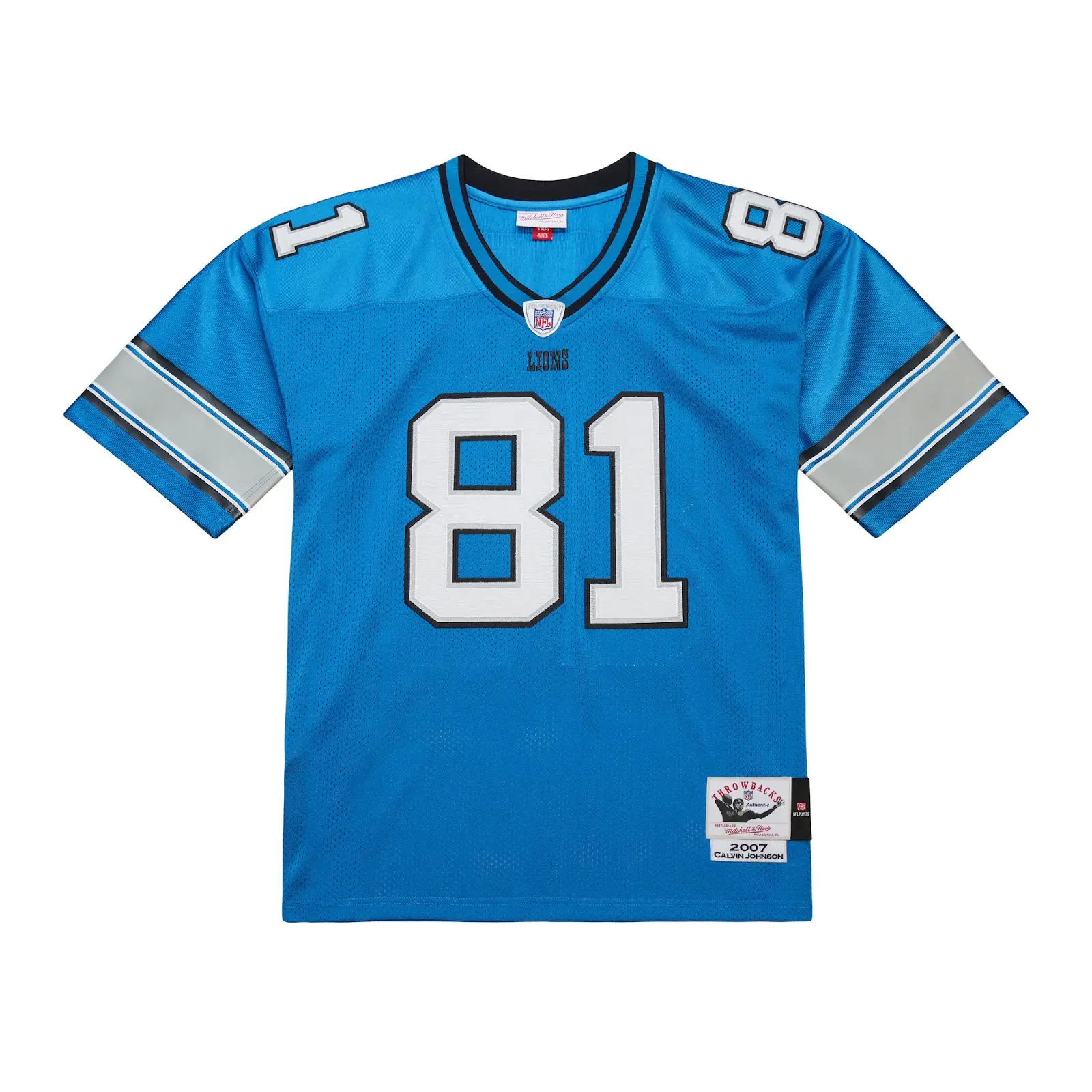 Calvin Johnson Detroit Lions 2007 Authentic Jersey - Mitchell & Ness NFL Throwback, 00s Retro Football Jersey