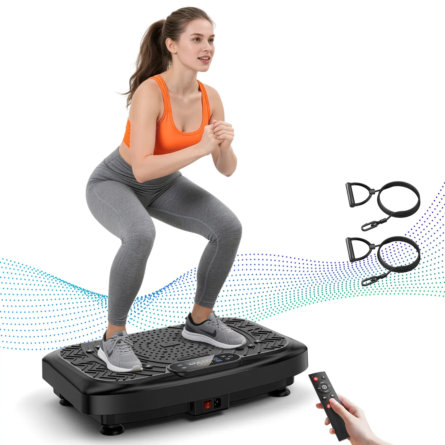 High-Power Vibration Plate Exercise Machine, Lymphatic Drainage 440lbs Weight Capacity, Bluetooth Remote Control,Fitness Home Gym Equipment,Whole Body Workout Vibrations tiktokshopbacktoschool