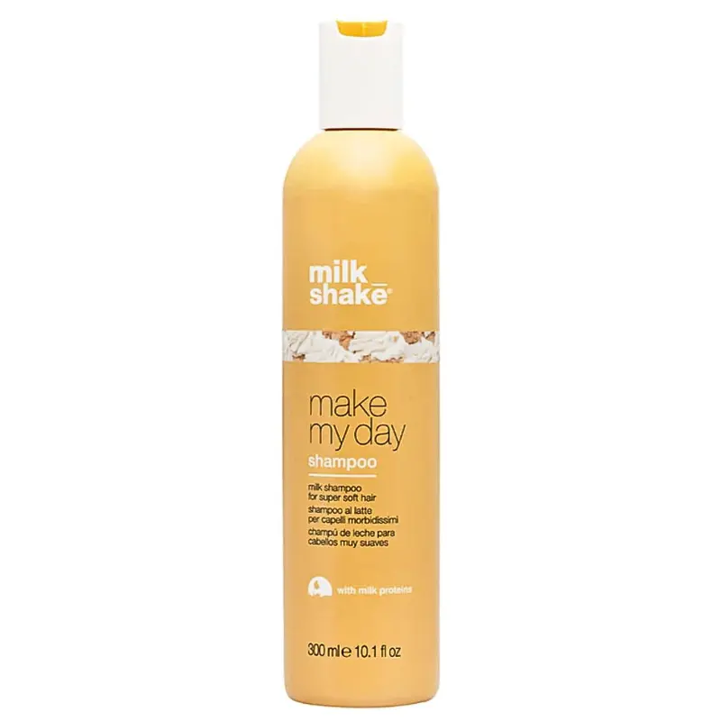 Milkshake Make My Day Shampoo, Gentle Cleansing Haircare with Milk Proteins & Raspberry, Sweet Vanilla Fragrance for All Hair Types, 10.1 fl oz, Blend, Fruit, Cream, Regenerate The Scalp, Liquid