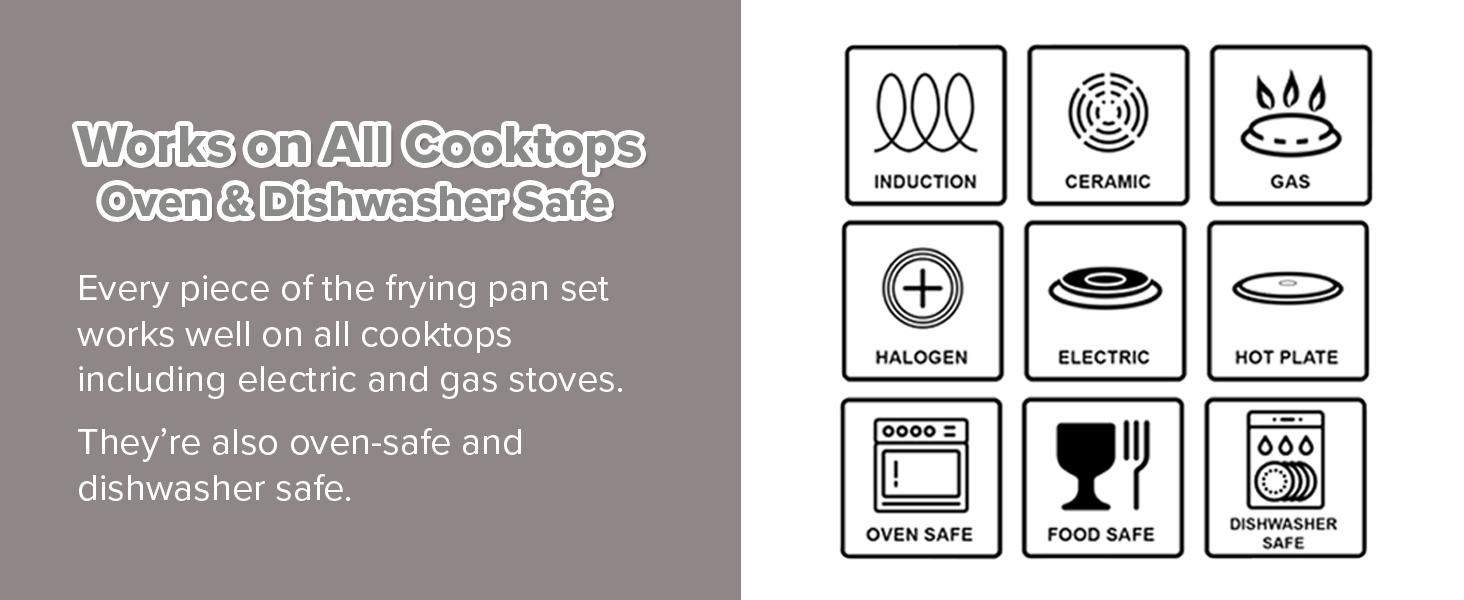 Duralon Non-Stick Cookware 3-Piece Set - 8”, 10”, 12” Frying Pans