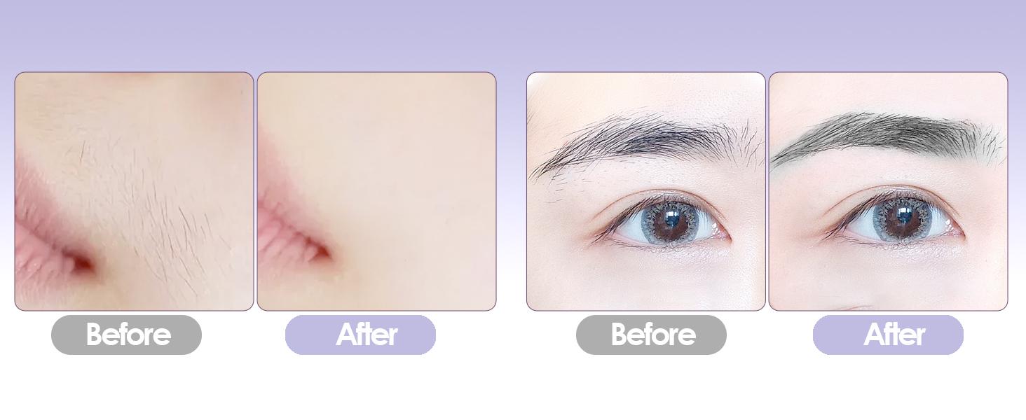 VG VOGCREST 2in1 Rechargeable Eyebrow Trimmer & Facial Hair Remover with LED Light - Painless Precision Shaver for Face, Lips, and Body - Comfort