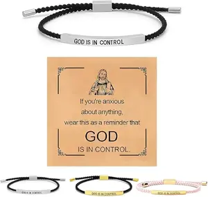 God is in Control Inspiration Bracelet, Simple Inspirational Gift, Inspire Bracelet, Adjustable Unisex