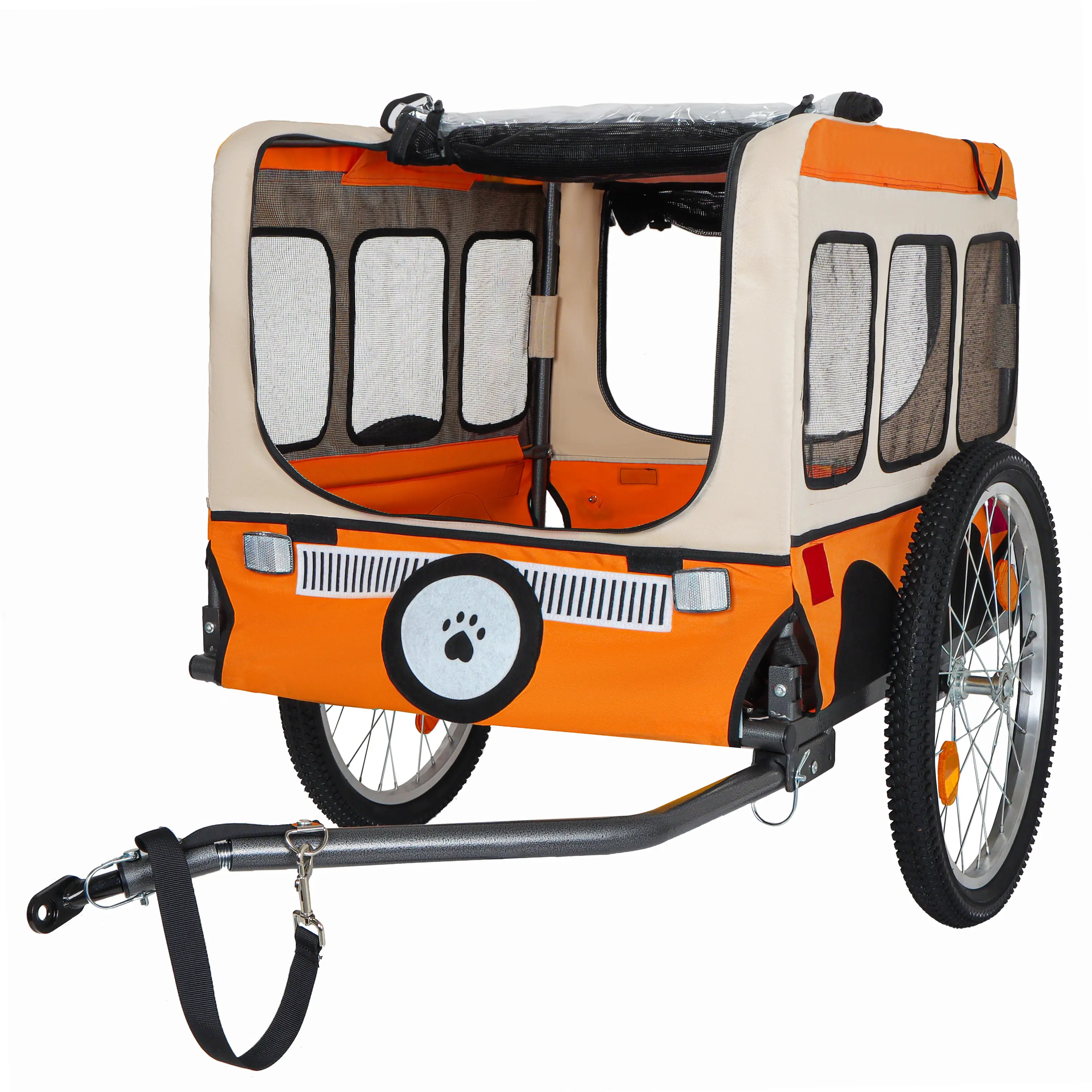 Large Folding Bike Trailer for Dogs - 20×2 1/8 Inch Wheels, Heavy-Duty Steel Frame, Spacious Design, All-Terrain Cycling, Jogging & Camping Adventure