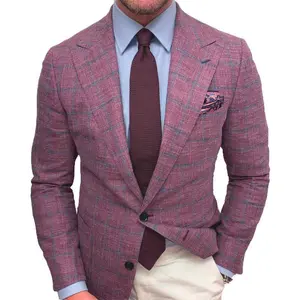 Traditional men's clothing Mens Plaid Blazer Sports Coat CasualFit Checkered Blazer for Men Party Dating wedding suits