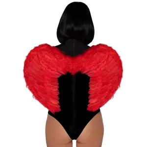 Red Feather Wings Cupid Costume Halloween Accessory