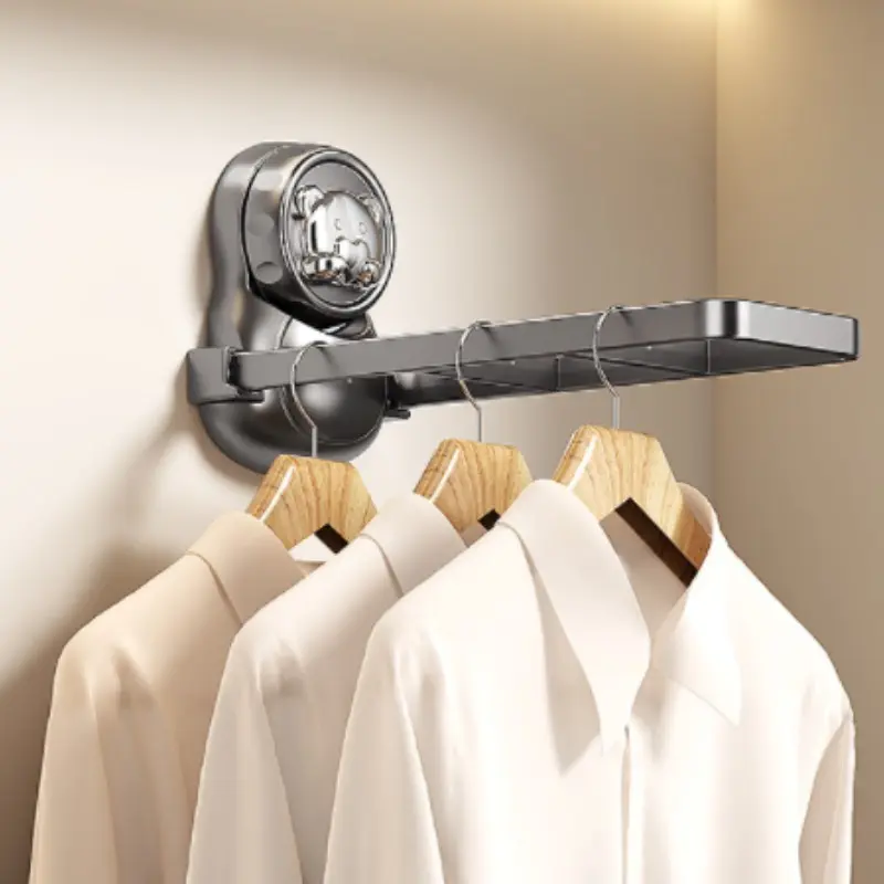 Wall-Mounted Clothes Rack, Multi-Functional Hook, No Drilling Required, Expandable Design, Ideal for Home Organization, Space-Saving Solution