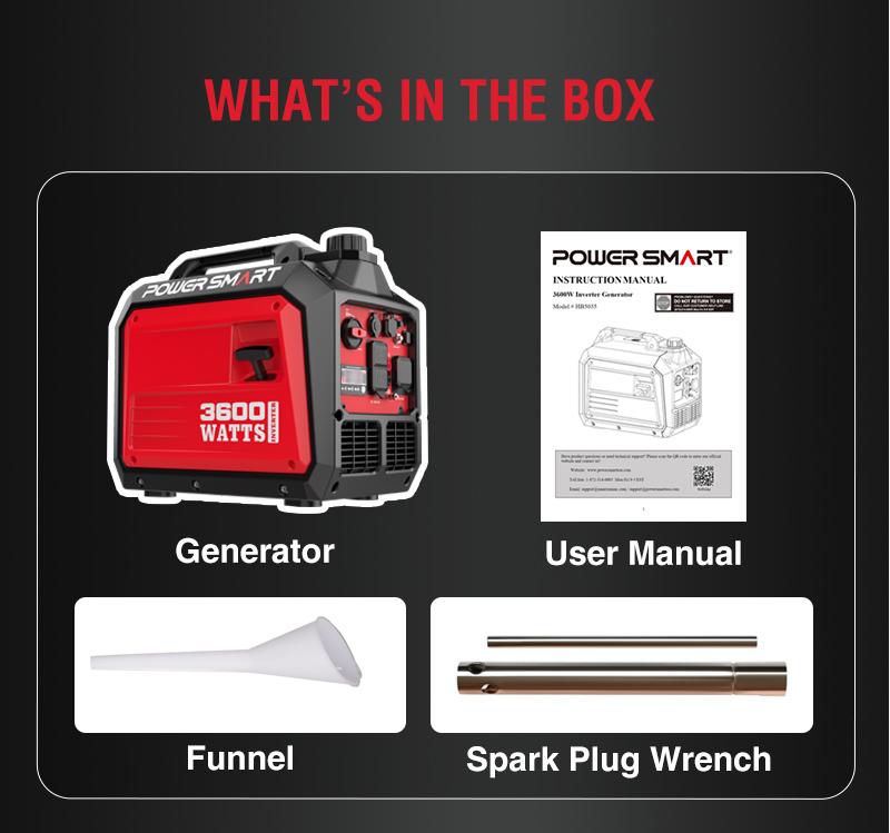 PowerSmart 3600 Watt Quiet Portable Inverter Generator, Storm Weather, RV Ready 30A Outlet, Parallel Capable, Emergency Use Camping, EPA Compliant,Hurricane, Emergency,Safe & Long-lasting usage, DB5035/DL5035C, generators for house power