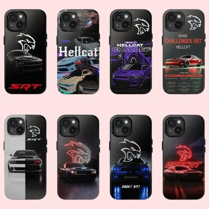 Custom Dynamic Hellcat Redeye SRT Racing Graphic Premium Smartphone Cover, Polycarbonate-Rubber TPU Casing, Heavy-Duty, Shockproof, Drop-Resistance, Handheld Device Protection, Fits iPhone 11-17 Pro Max Plus, Impact-Resist.