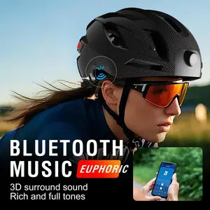 Smart Cycling Helmet for Adults with Bluetooth Calls &Music, Rear LED Turn & Warning Lights AerodynamicDesign with Cooling Vents, Shock Absorption Foam &Durable Shell for Safe Riding