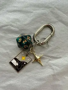 The Star Tarot Keychain Bag Charm | Major Arcana Symbol | Metal Texture Multi-Charm Design | Lucky Everyday Accessory | Meaningful Gift