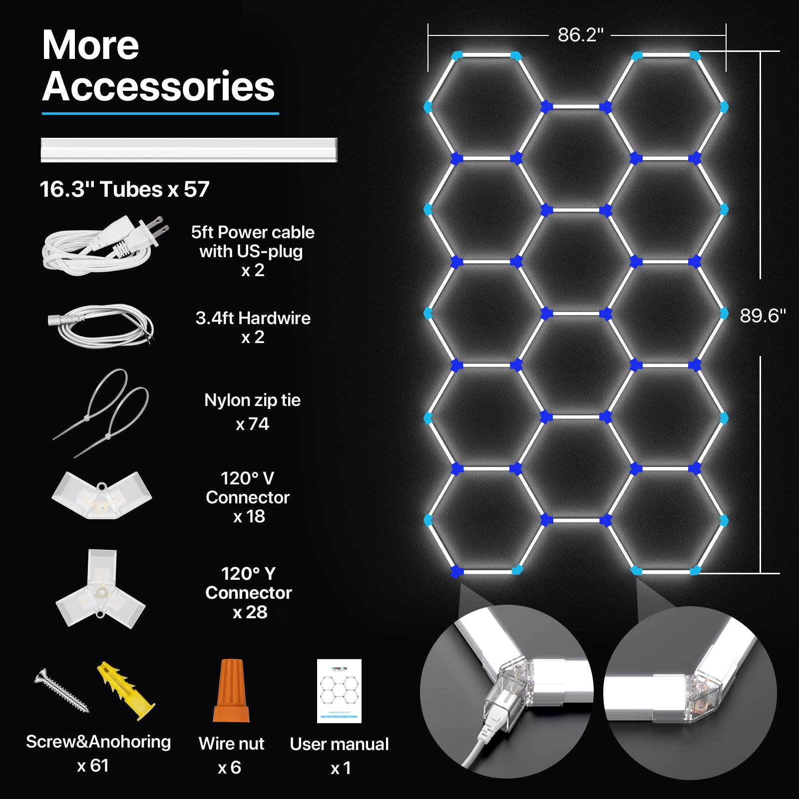 IPACKORIN Hexagonal Ceiling Light, Honeycomb Ceiling Light,Ultra Bright Honeycomb Lights, Hexagonal Garage Lights for Shops Supermarkets Shopping Malls Car Shows Basements Gymnasiums,memorialday