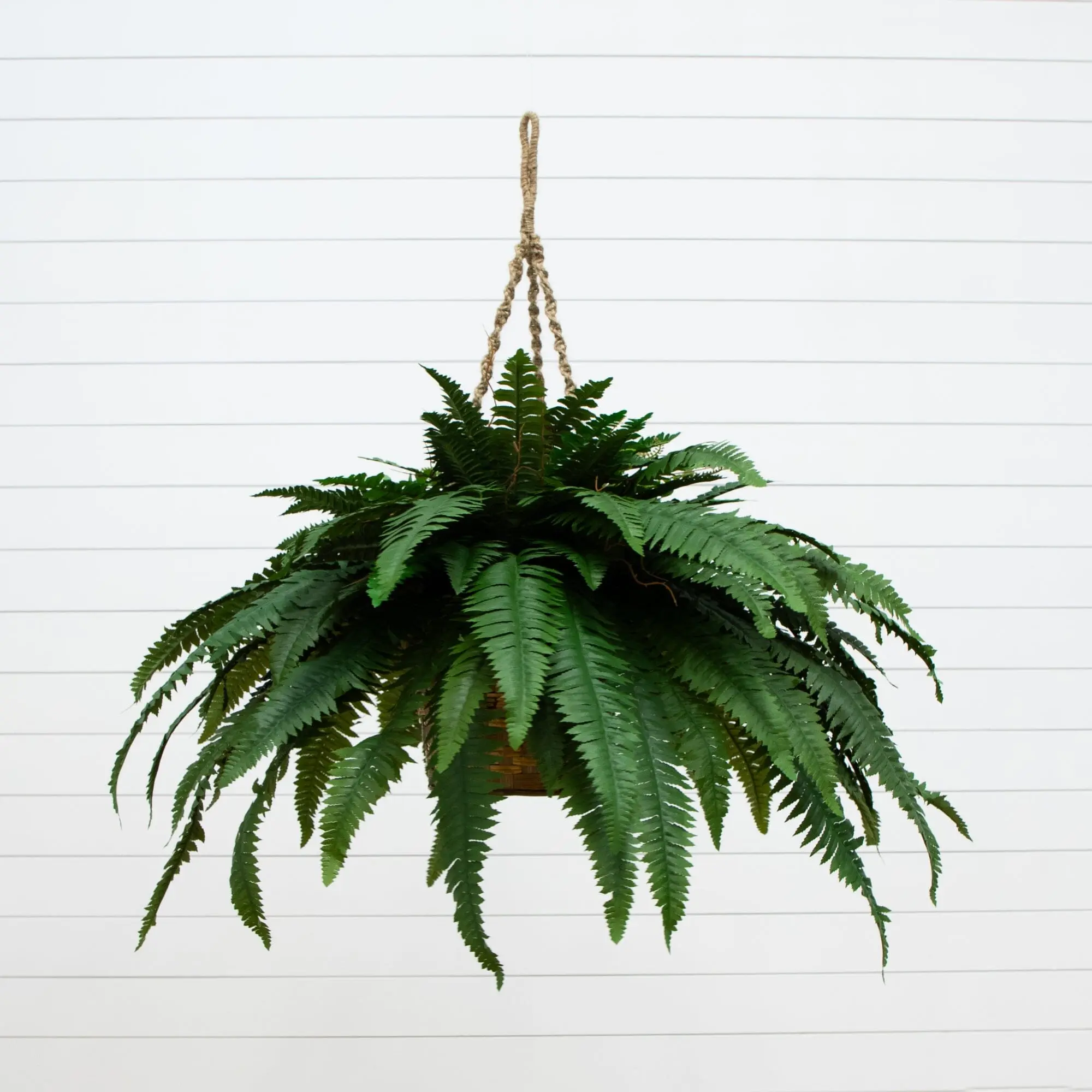 29" Elegant Artificial Double Giant Boston Fern Hanging Basket - Indoor Garden Planter, Home Accessory for Room, Entryway, Office Plant Display with Aesthetic Unique Decor, Room Decor, Aesthetic Room Decor