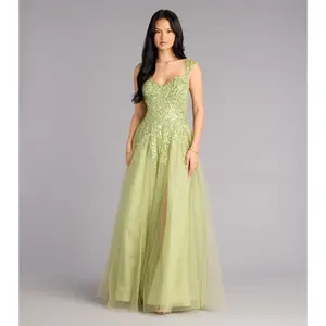 Ashley Applique Lace-Up Tulle Ball Gown