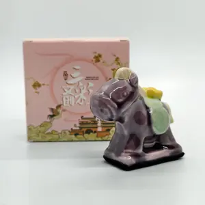 [Handmade Ceramic Horse Figurine Collection] Multi-Color Eastern Blessing Home Decor (Blooming Luck/Prosperity/Soaring/Emerald/Scarlet Ambition) Kiln-Changed Fortune Figurine for Living Room/Office/Gifts SpringStatements Ornaments