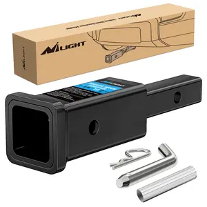 Nilight Trailer Hitch Receiver Extender Adapter Reducer 1-1/4 to 2Inch Hitch Adapter 6-1/2 inch Extension Sleeve Convertor 350Lbs with 1/2-Inch Diameter Pin and Clip with 5/8-Inch Adapter fathersdaygift