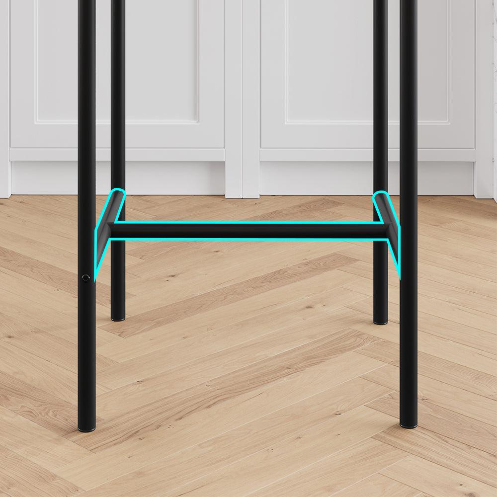 【GARVEE】 Set of 4 Industrial Bar Stools - 25.5" Upholstered Kitchen Counter Stools with Footrest & Back Support  Easy Assembly Design Sturdy Furniture Barstools for Kitchen Dining Home