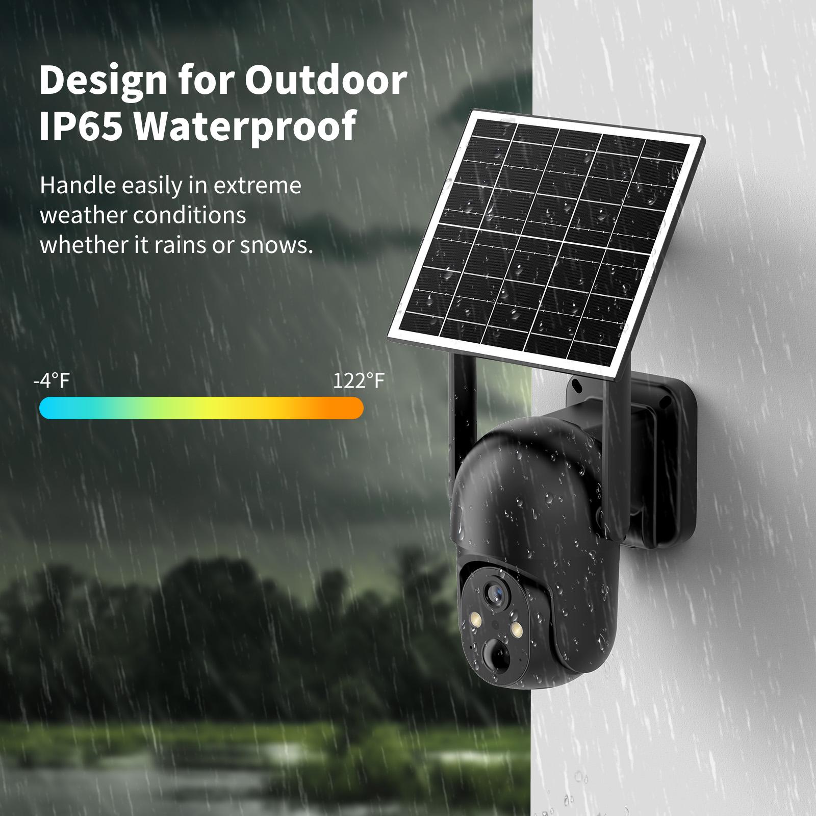 4G LTE Solar Powered Security Camera CB114S with 2K Live View 360° Coverage Two Way Audio PIR Motion Detection IP65 Waterproof Outdoor Surveillance（4G DATA REFILL Required）