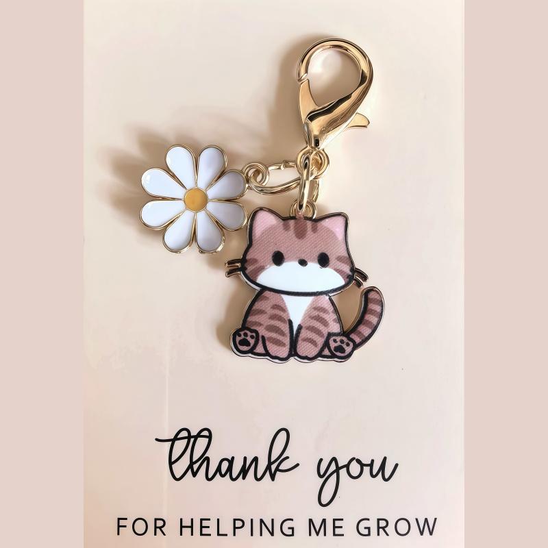 Set of 7 Pocket Hug Favors -Employee Appreciation Gifts Bulk for Coworkers with Exquisite keyring Pun NoteCards Quality Resin  Cute Cat Design ,FavorsDurable Card-MM