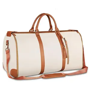 New Women's Foldable Suitcase Travel Bag, Multifunctional Storage Bag, Large PU Handbag Luggage, Convertible Garment Duffel Bag, in Stock