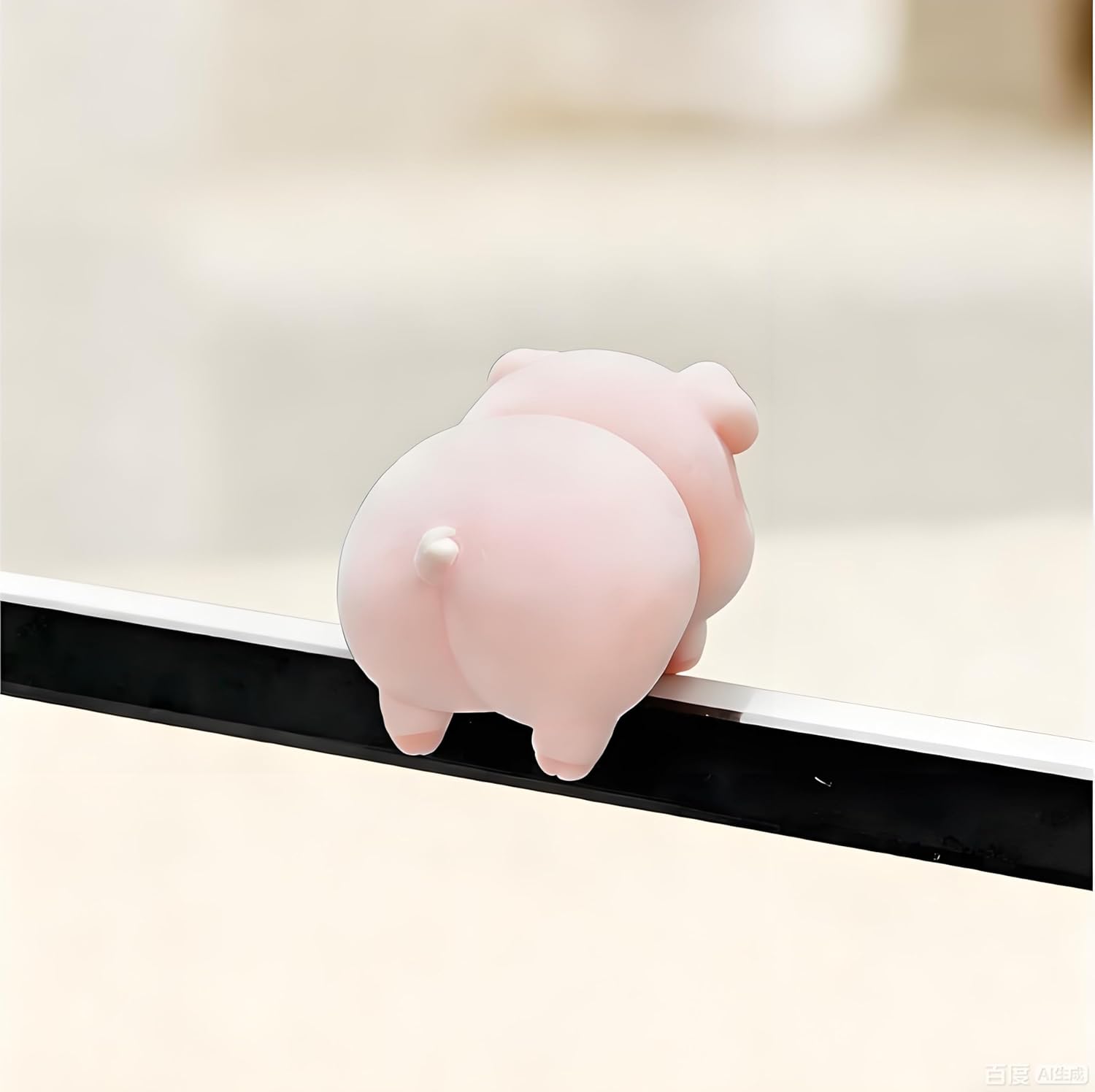 MUNBYN  Cute Piggy Lying Figurine Desk Ornament, Mini Pig Desktop Decoration for Office & Computer Desk, Adorable Pig Desk Accessories for Home and Workspace