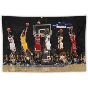 2025 New KCQX''MCPD Basketball Player Basketball Jump Shot Basketball Tapestry Basketball Flag For Room Wall Hanging Art Decoration Teen Boys Bedroom College Dormitory Decoration Party Background Gift Tapestry Suitable For Party, Bedroom BedTapestry Decor
