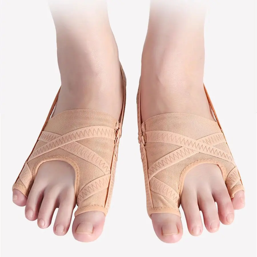 1 Pair Bunion Corrector, Adjustable Big Toe And Tail Toe Separator Bunion Splint Brace, Bunion Socks Wear With Shoes Splint Sleeve Spacer Separator Hammer Toe Corrector For Left And Right Foots Tail Toe Overlap