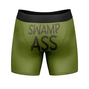 Mens Funny Boxers Swamp Ass Sarcastic Graphic Underwear for Men Funny Graphic Boxers Funny Adult Humor  Mens Novelty Boxer Briefs Green -