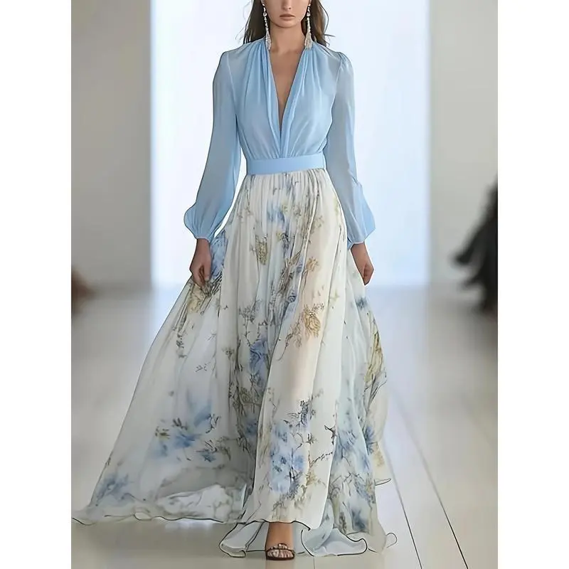 women's elegant floral dress Audrina Brown Floral Halter Maxi Dress - S Size - Women's Dresses main image 0