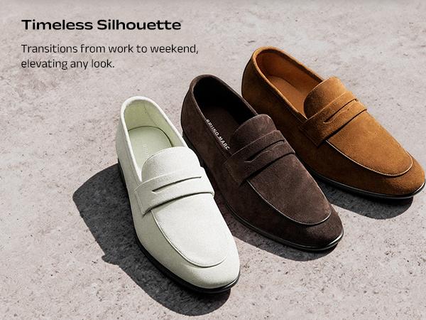 BRUNO MARC Men's Classic Penny Loafers Leather Dress Shoes Comfort Lightweight Slip-on Shoe SpringStatements Breathable Suede Featherlight Steps Tailored Comfort Stable Flexible - Footwear