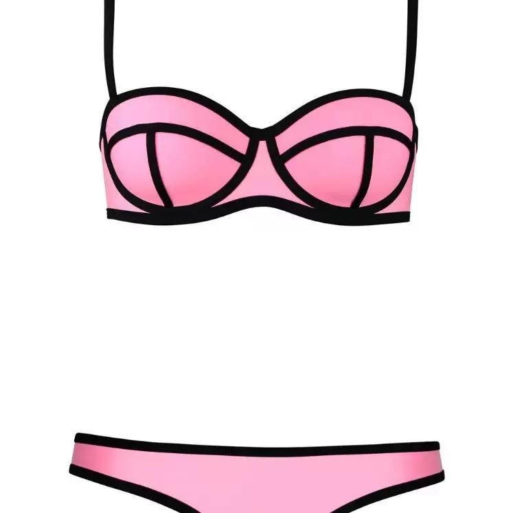 LikeMyChoice Multiple Colors Geometric Contrast Trim Bikini Convertible Strapless Two-Piece Swimwear for Women Minimalist Solid Tones Premium Stretch Fabric Ideal for Beach Vacation sea fancy swimsuit casual fashion chic tie bathing suit LikeMyChoice Multiple Colors Geometric Contrast Trim Bikini Convertible Strapless Two-Piece Swimwear for Women Minimalist Solid Tones Premium Stretch Fabric Ideal for Beach Vacation sea fancy swimsuit casual fashion chic tie bathing suit