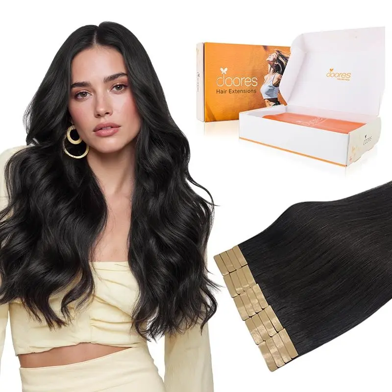 【#1 24inch only 53.24】Doores Tape in 10-28'' length Remy Human Hair Extensions Natural Straight#tiktokshopbacktoschool