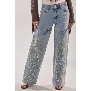 BUCKIN' EMBROIDERED DENIM JEANS