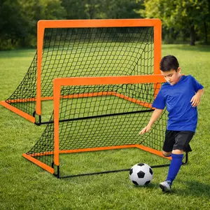 SPORTIC 2-Pack 4x3ft Pop-Up Soccer Goals for Kids Youth Training Portable Net Set with Carry Bag & Stakes Quick Setup for Indoor Outdoor Use