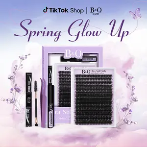 200D Kit l B&Q Dramatic Soft Mega Thick Volume Individual Clusters,D-Curl, DIY Ultra Soft Eyelashes Extension,Waterproof Sleep proof,Week Long Lasting,Salon Full Fake Lashes, Makeup Cosmetic Lash Stacking Vacation Lash Feb Stockup