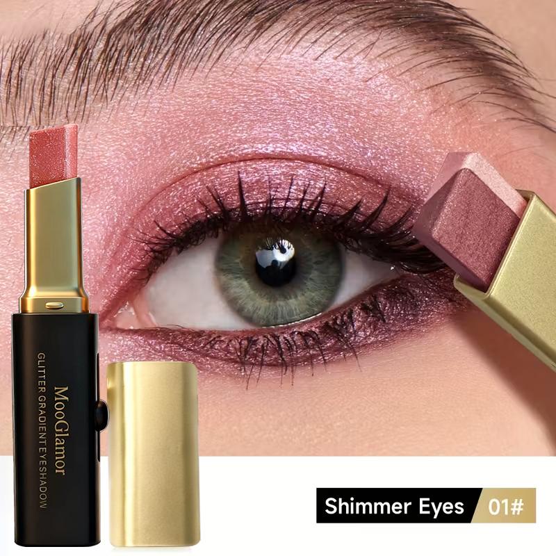 MooGlamor Matte Two Color Eyeshadow Stick Set Long Lasting Makeup Waterproof Highlighter Glossy EyeShadow Pencil Suitable For Beginners Cosmetic