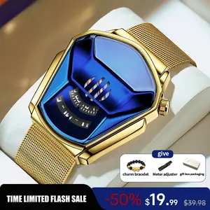 Luxury Mens Racing Sport Watch Multifunction Chronograph Waterproof Stainless Steel Quartz Wristwatch Casual Business Style Perfect Gift for Him