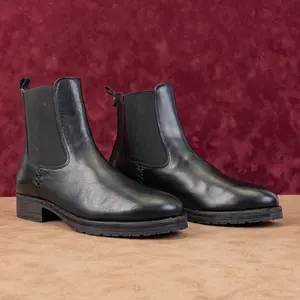 Frye Women Melissa Double Black Leather Lug Sole Chelsea Ankle Boots Size 9