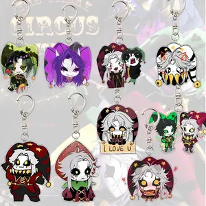 The Freak Circus Acrylic Keychain – Pierrot & Harlequin, Fun Character Figure, Gift Idea