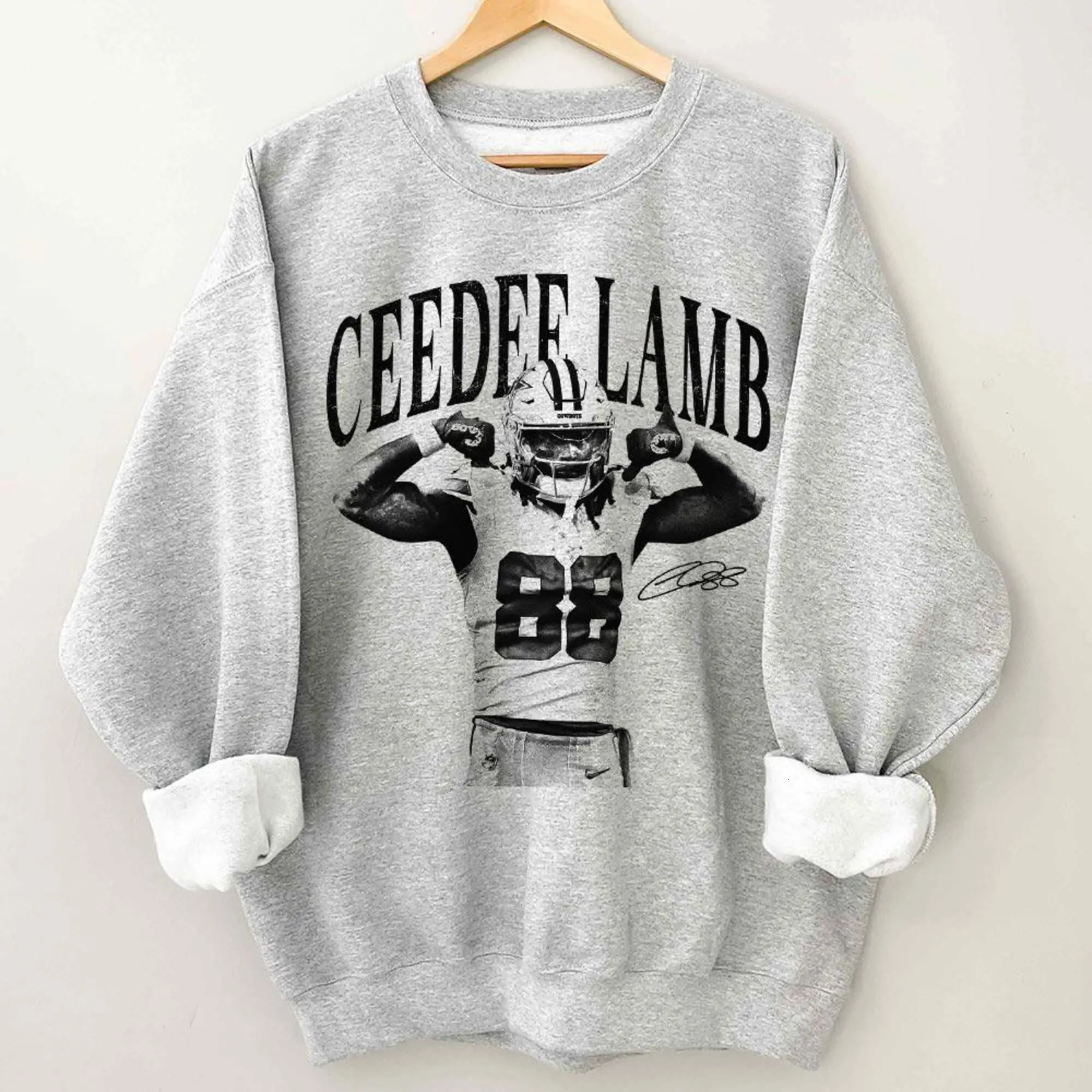 Vintage CeeDee Lamb Sweatshirt, Game Day Football Graphic Sweatshirt
