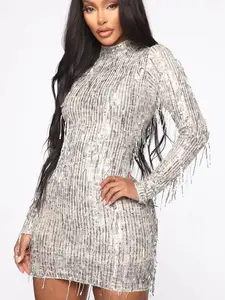 At The Disco Sequin Mini Dress - Silver